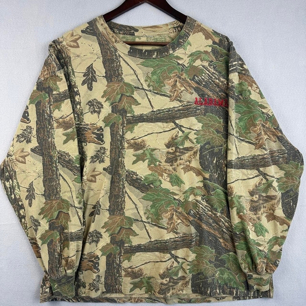 Vintage University of Alabama Embroidered Camo Long Sleeve Tee Shirt XXL